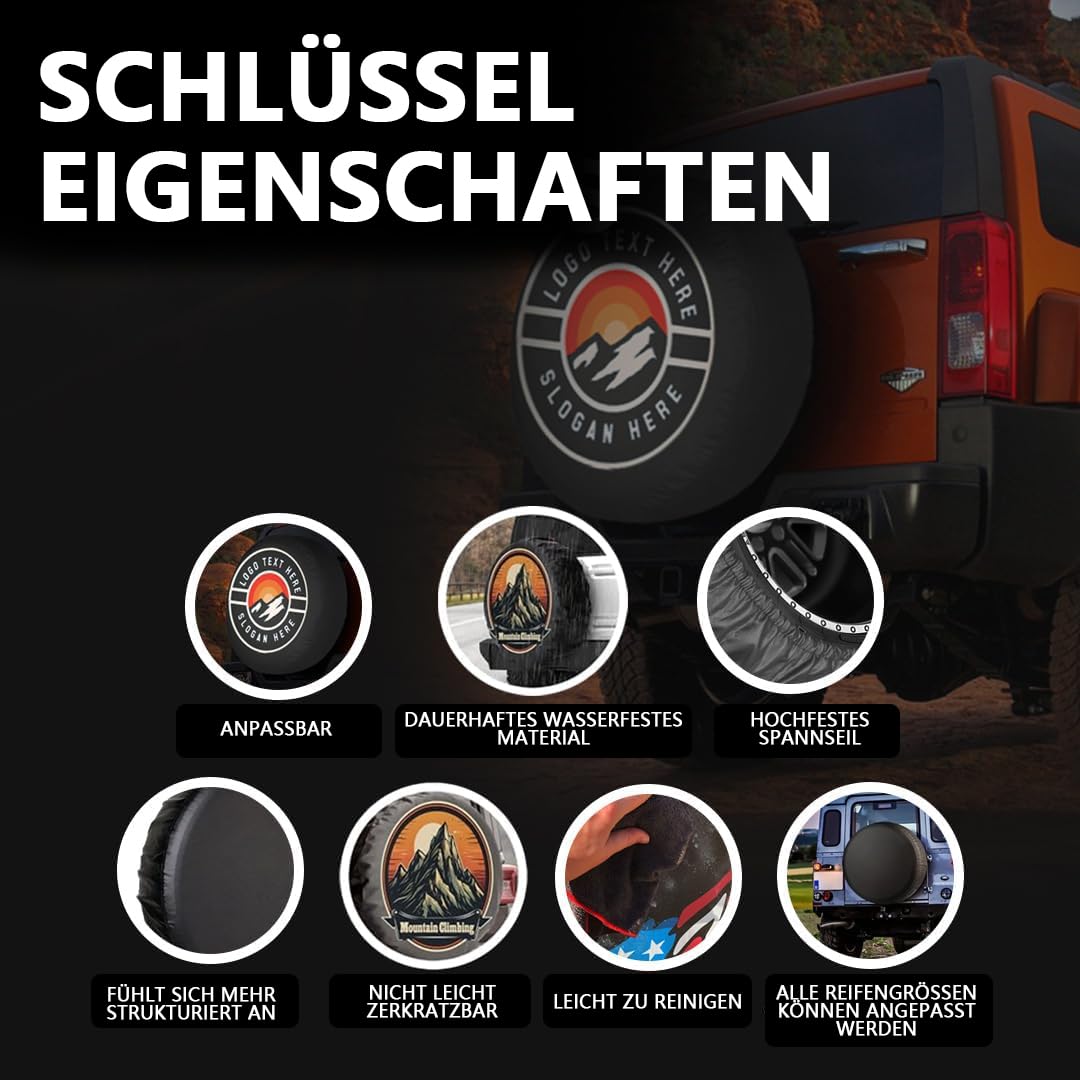Personalisierte Reifenabdeckung mit eigenem Foto - maßgeschneiderte Radabdeckung - wasserdicht, staubdicht, UV-beständig - für SUV, Wohnmobil, Anhänger