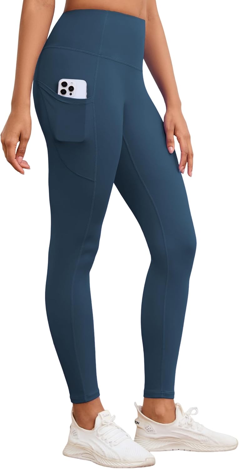 Womens Compression Leggings with Pockets Tummy Control Workout Yoga Tights for Woman Sports Gym Butt Lift