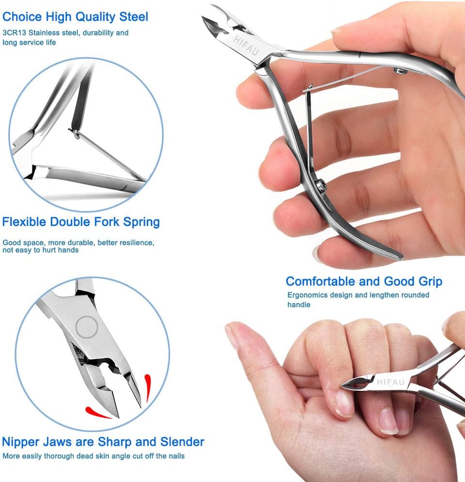 Profal Cuticle Nippers Kit, Cuticle Trimmer with Cuticle Pusher &