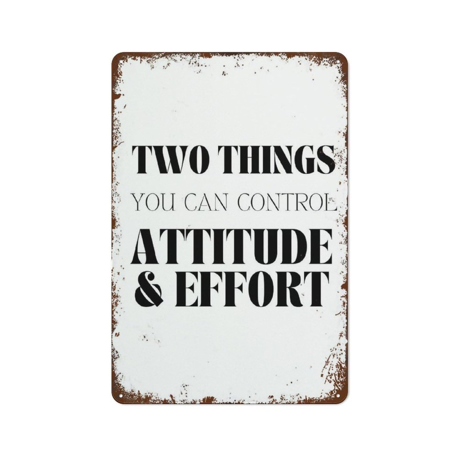 MQXFCZUX You Can Control Attitude and Effort Aluminum Sign Rustic Farmhouse Style for Library Reading Corner Tutoring Room 8 X 12 inch