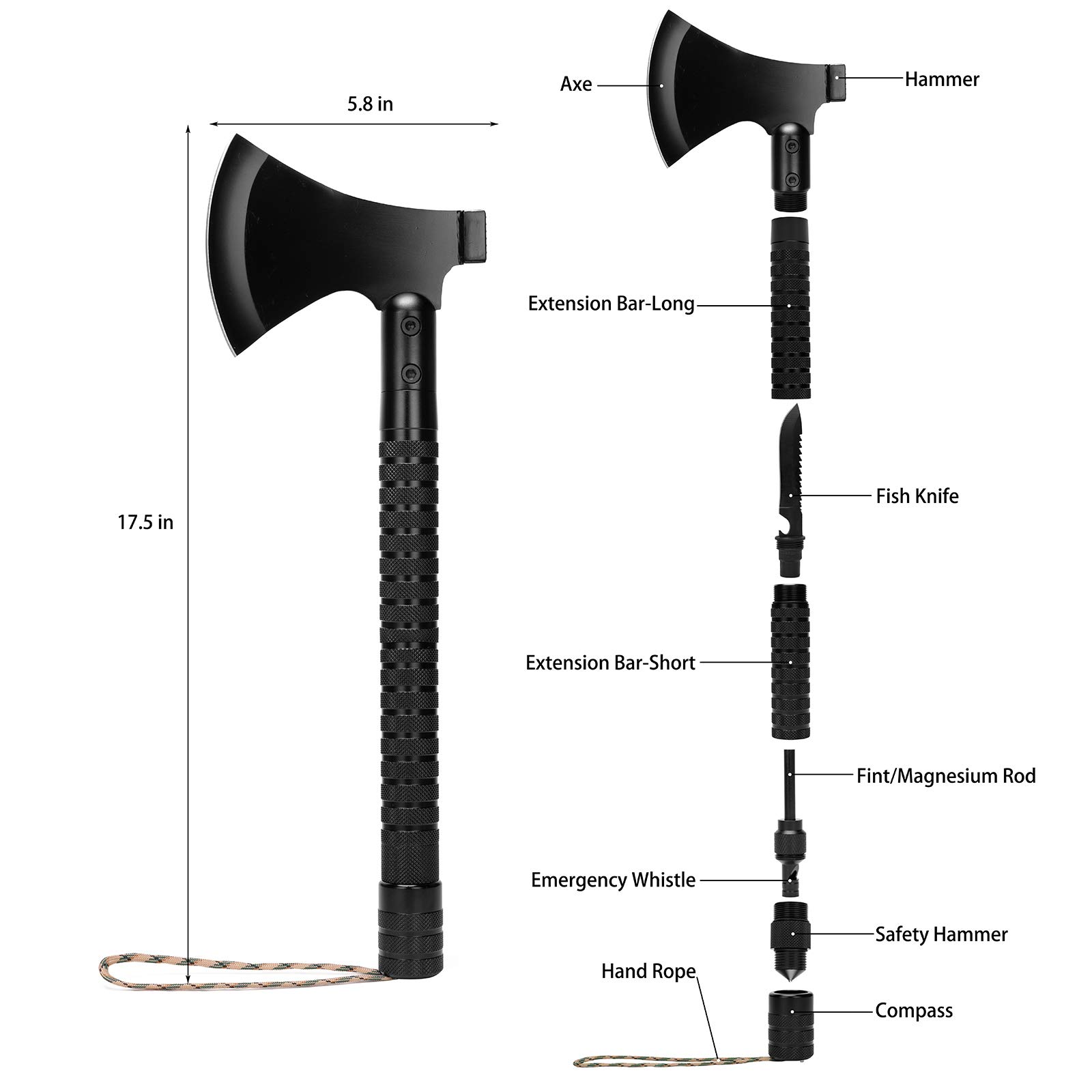 Buy kaforto Camping Axe with Sheath Outdoor Survival Hatchet Tactical