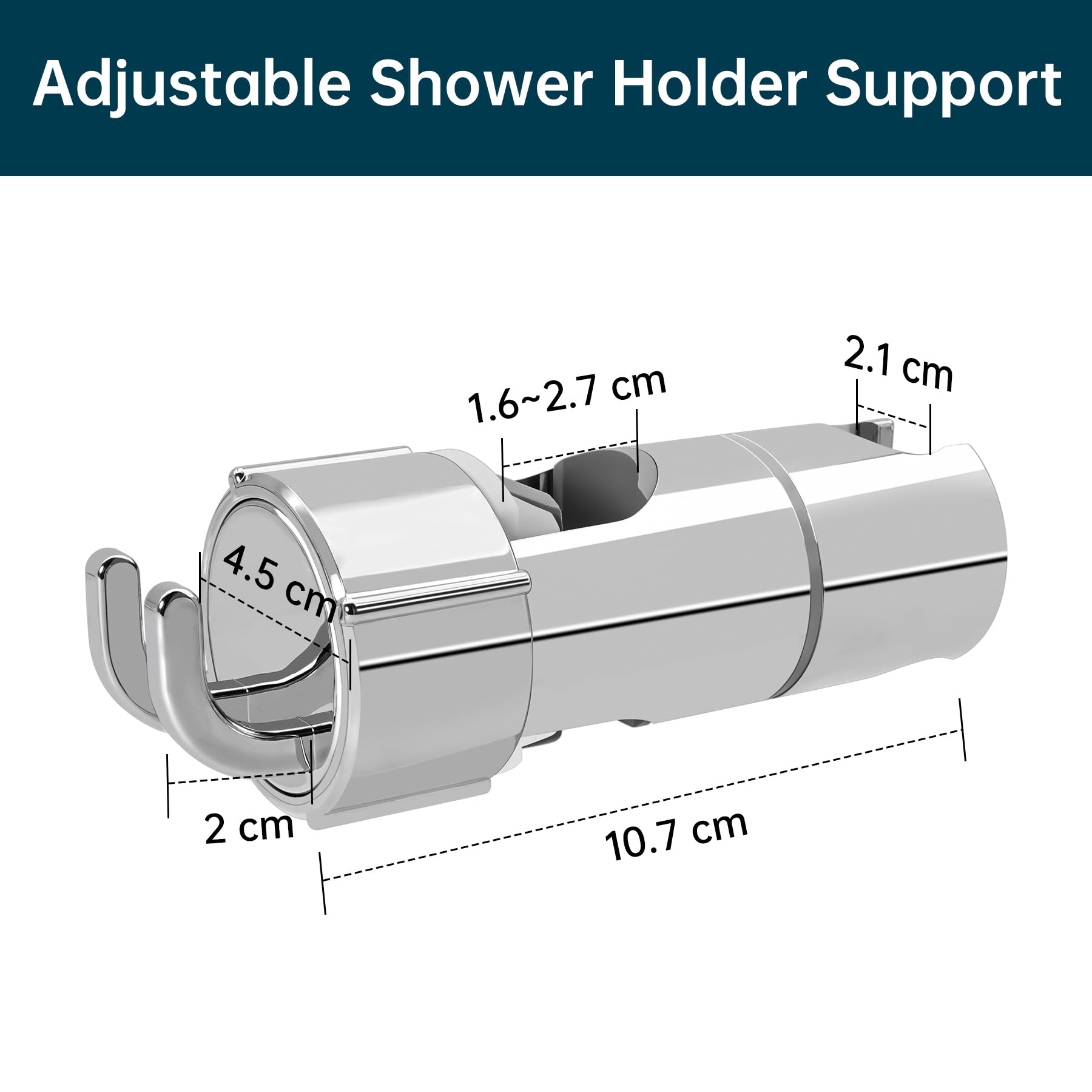 Supporto Doccia Regolabile 360° - Nero, Lega Di Zinco, Per Soffione, Facile Montaggio - Foto 3