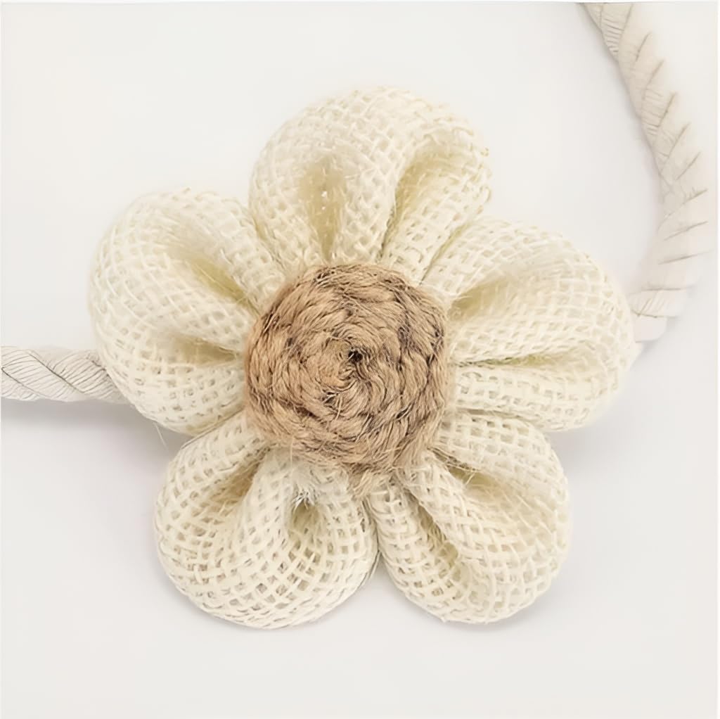 Catchy Rope White & (Set of Brown Holders Holdback 2) Curtai…