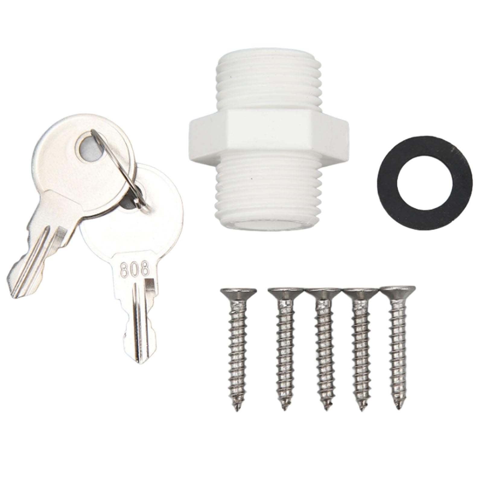 Aramox Juego de ducha exterior para caravana, remolque, caja de ducha exterior, manguera de metal de 1,5 m, caja de pulverización para lavado exterior, color con tubos de metal
