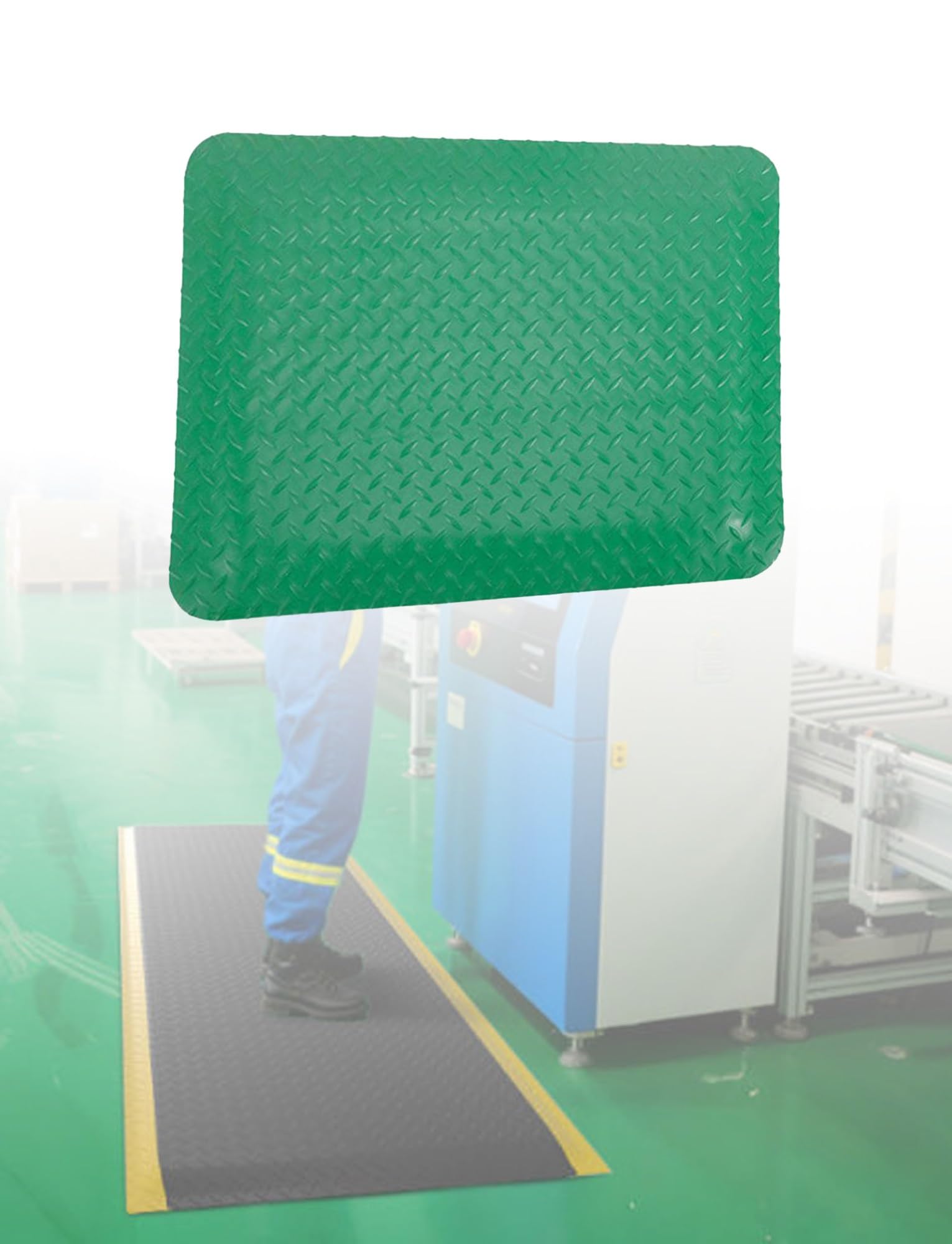 GTHTUHFD Commercial Anti-Fatigue Esd Floor Mat - 11.8In Thick Soft Sponge Safety Mats For Workshop - Ergonomic Standing Pad,Green-60X90CM