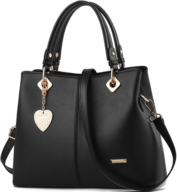 Amazon ショルダーバッグ レディース おしゃれ かわいい 斜めがけ 肩掛け ハンドバッグ Puレザー 2way Bag Cute ブラック ショルダーバッグ