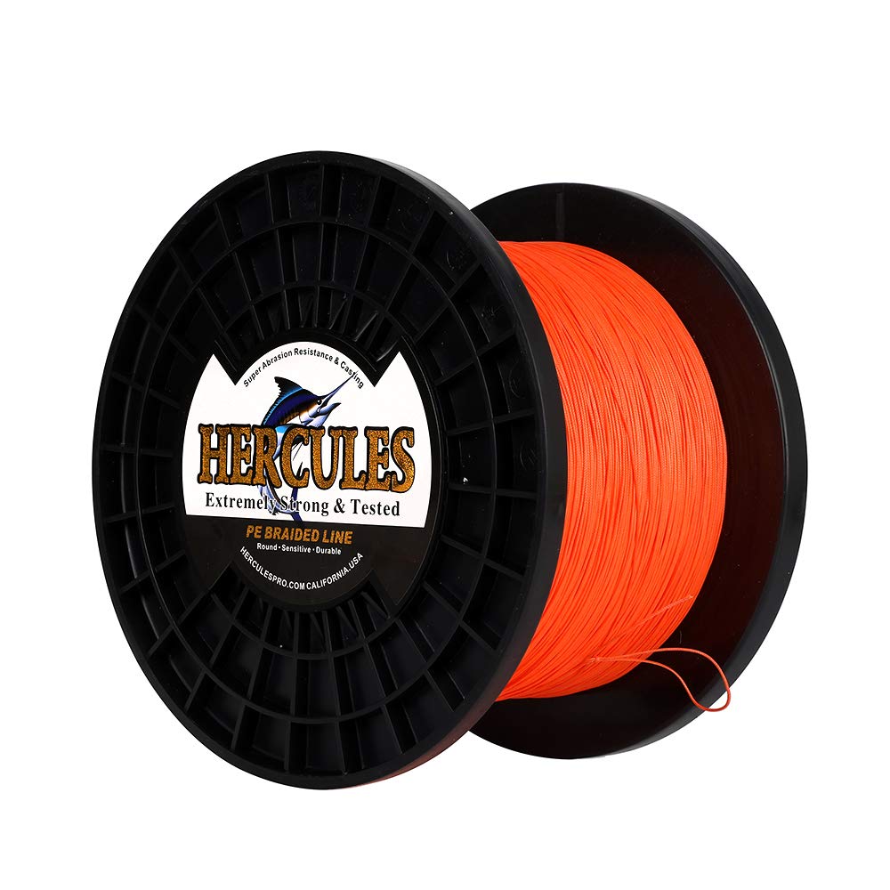 Hercules Super Cast 1000M 1094 Yards Braided Fishing Line 300 LB Test for Saltwater Freshwater PE Braid Fish Lines Superline 8 Strands - Orange, 300LB (136.1KG), 1.20MM โ image 1