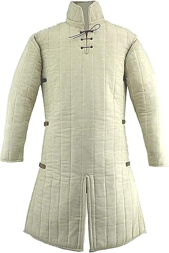 Miniatura 2 de AnNafi Abrigo largo acolchado grueso medieval con mangas completas Armadura Aketon Chaqueta Armadura Armadura Traje de telas de algodón