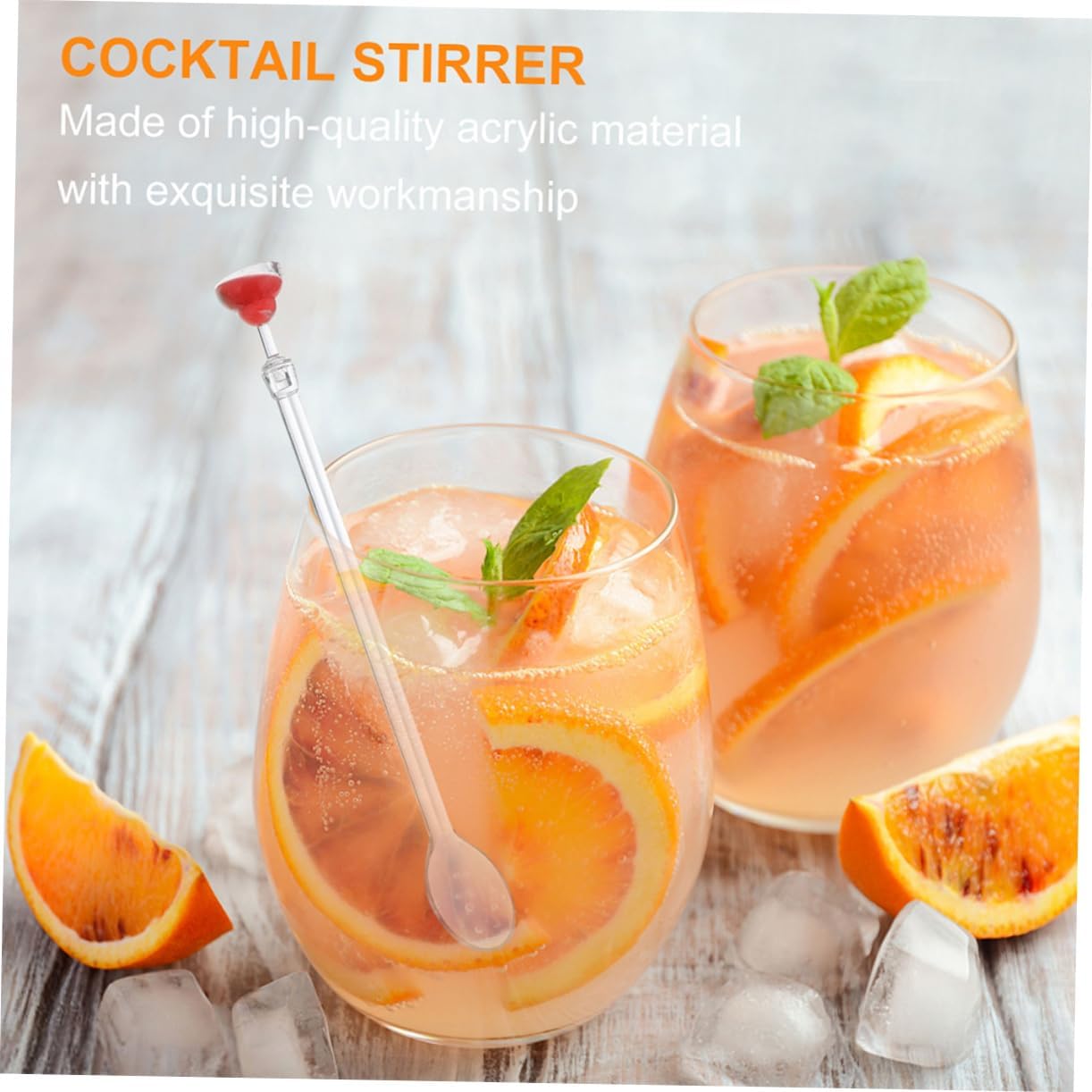 Acrylic Swizzle Sticks 10pcs for Coffee Juice Cocktail Mixing
