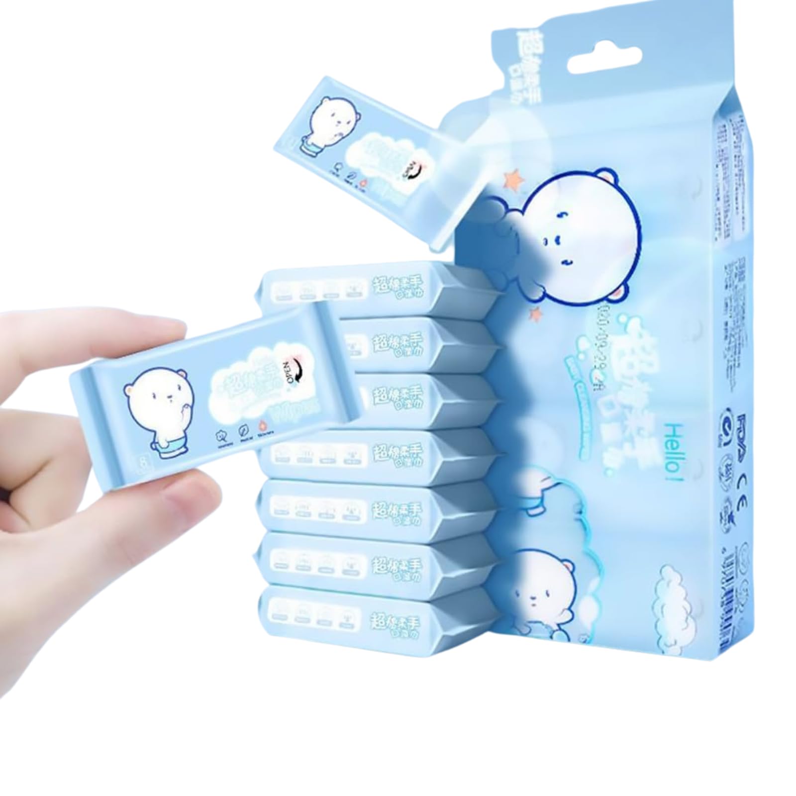 Bow & Lace Mini Baby Wet Wipes Portable Wet Tissue Toilet Wipes Supplies Travel Wipes Hand and Face Wipes Disposable Portable Pocket Water Wipes Baby Skin Care Wet Tissue Travel-image-29