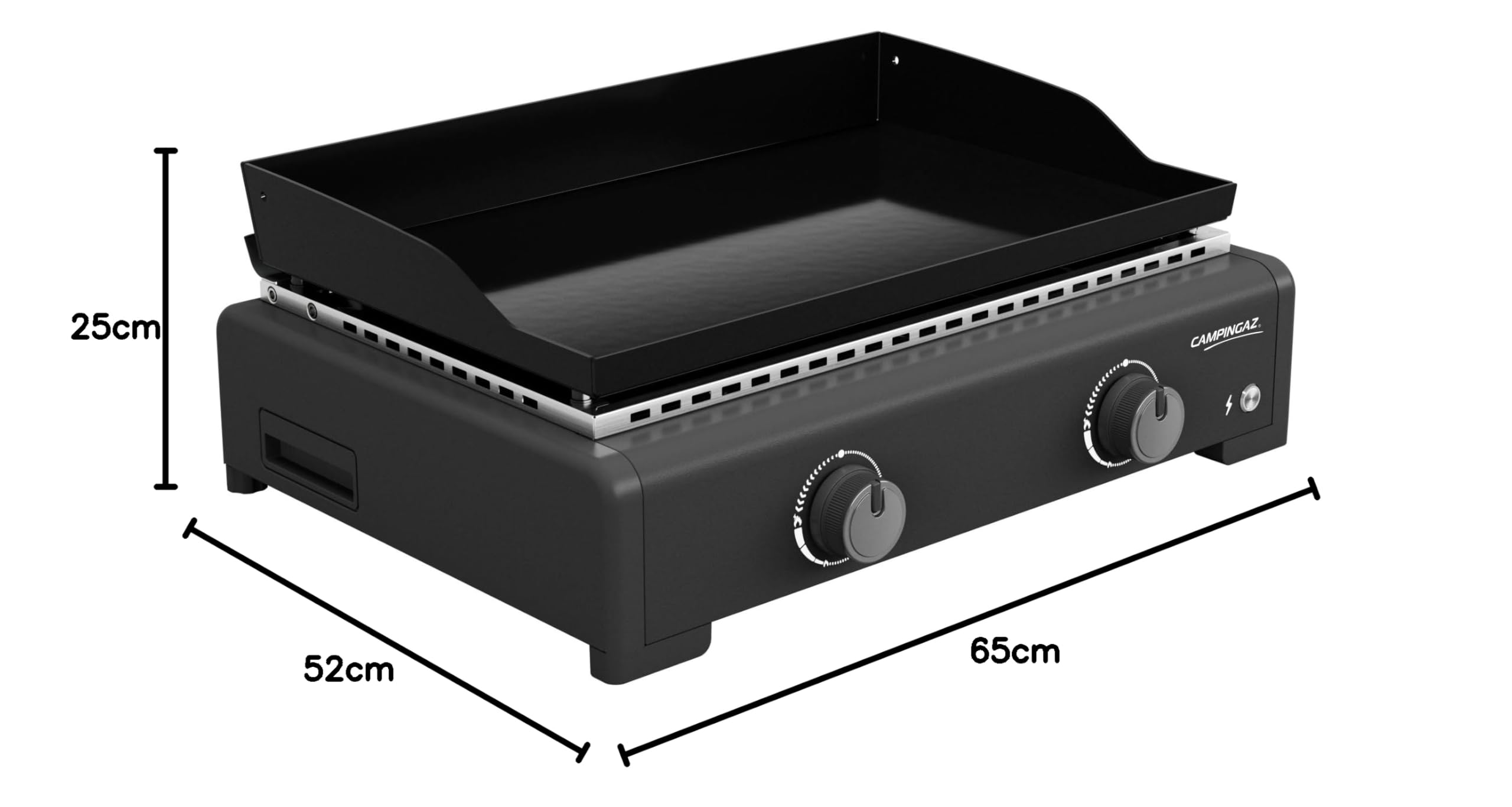 Campingaz Othello 2L Plancha Gas | Griglia da tavolo | Teppanyaki con piano cottura in acciaio smaltato | 2 bruciatori in acciaio con tecnologia BlueFlame per grigliate mediterranee, 6 KW