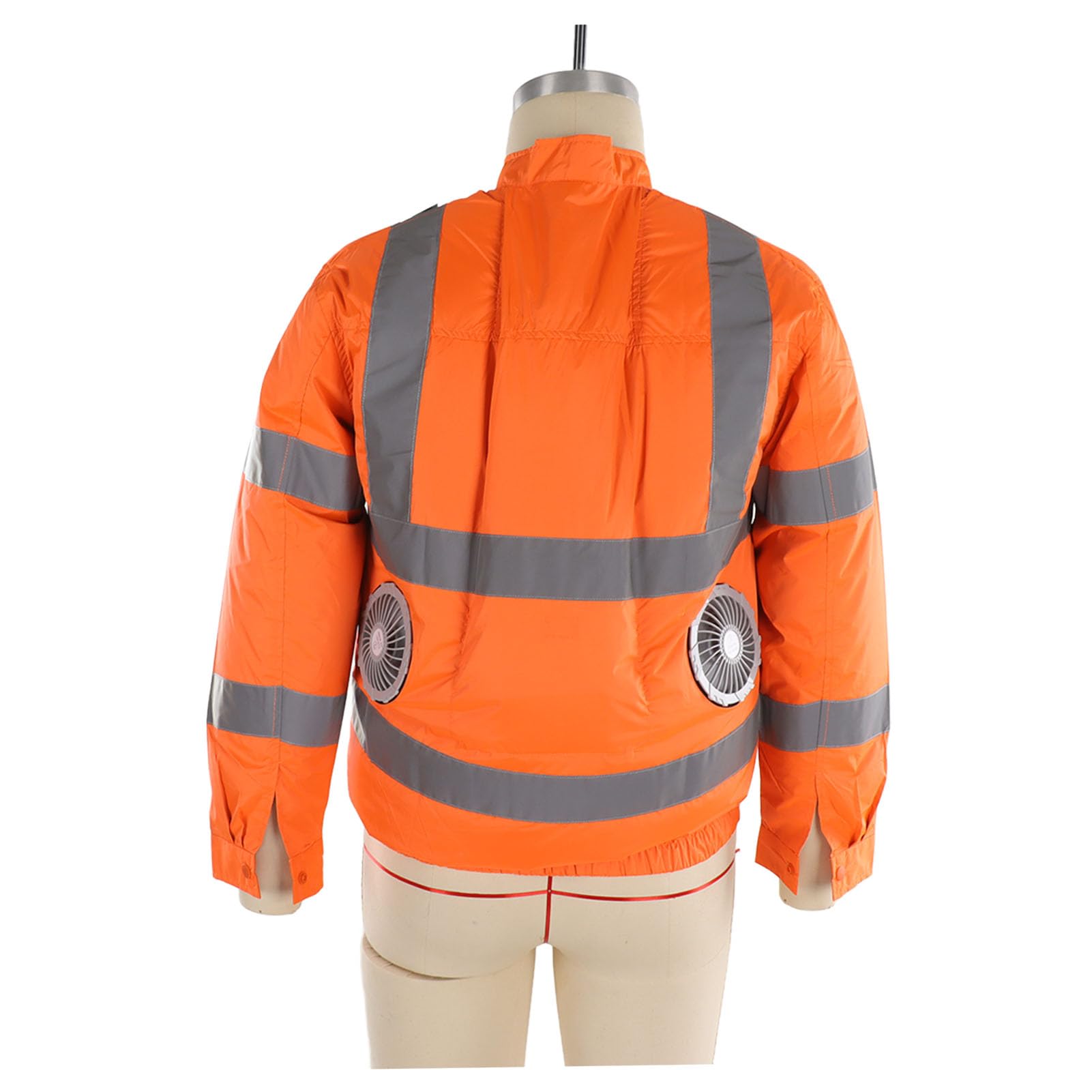 Alomejor Chaqueta de Ventilador de Protección Solar de Refrigeración con Ventilador Desmontable para Trabajadores de la Construcción (naranja fluorescente)
