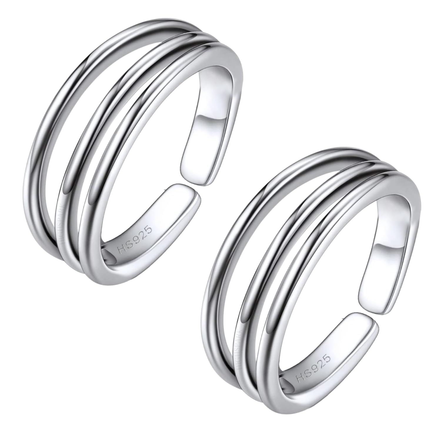 HighSpark Silver Triple Line Toe Rings for Women | 92.5 Sterling Silver Hypoallergenic Adjustable Toe Rings | Minimal & Elegant Designs - Triple Line - 1 Pair (B0B614H8MZ) Amazon Price History, Amazon Price Tracker