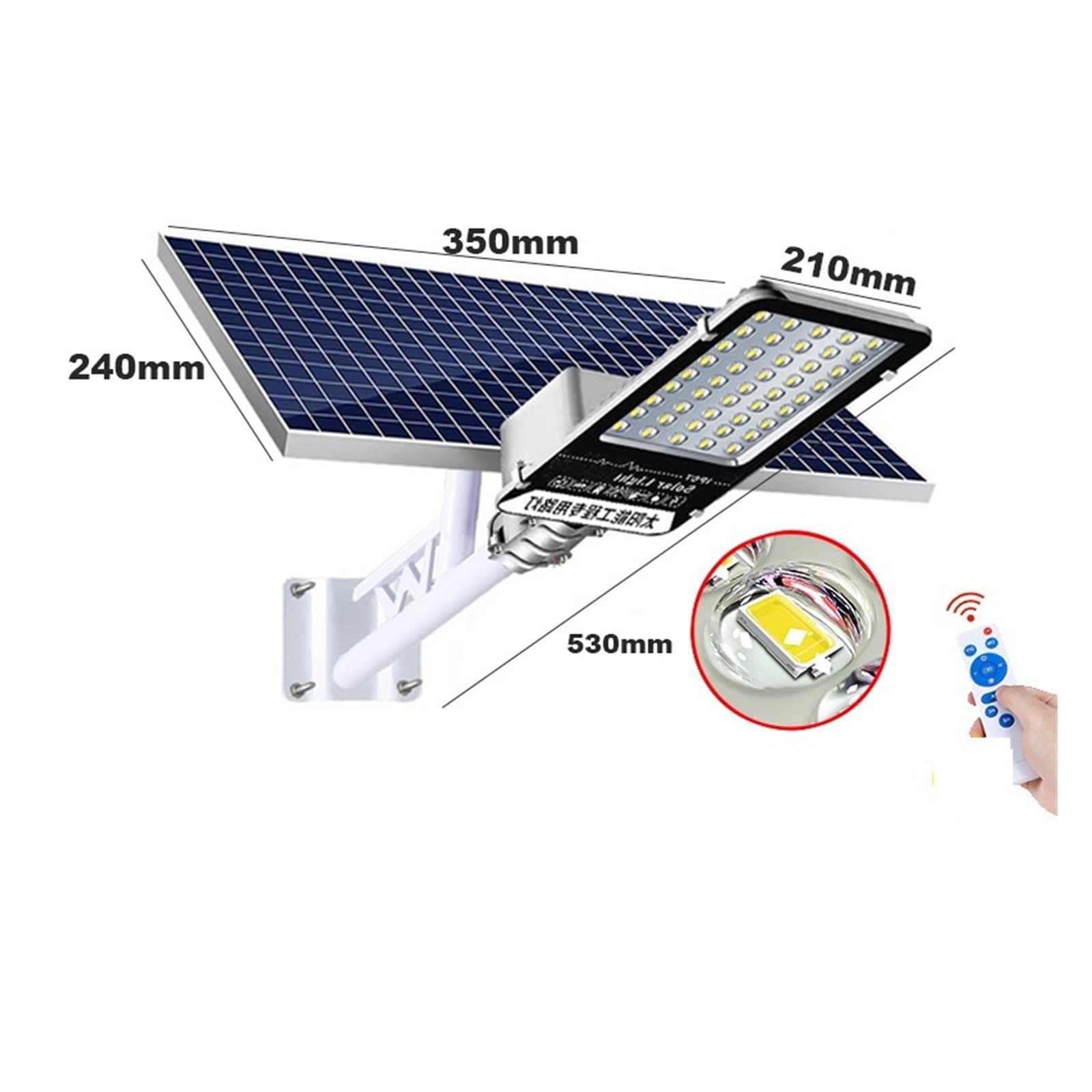 Lampy Solarne Zewnątrz, 500000LM Led Solar Light Outdoor Garden Aluminiowa słoneczna lampa uliczna z pilotem IP65 Solar Kinkiet,Do ogrodu, ulicy, werandy(1000w)