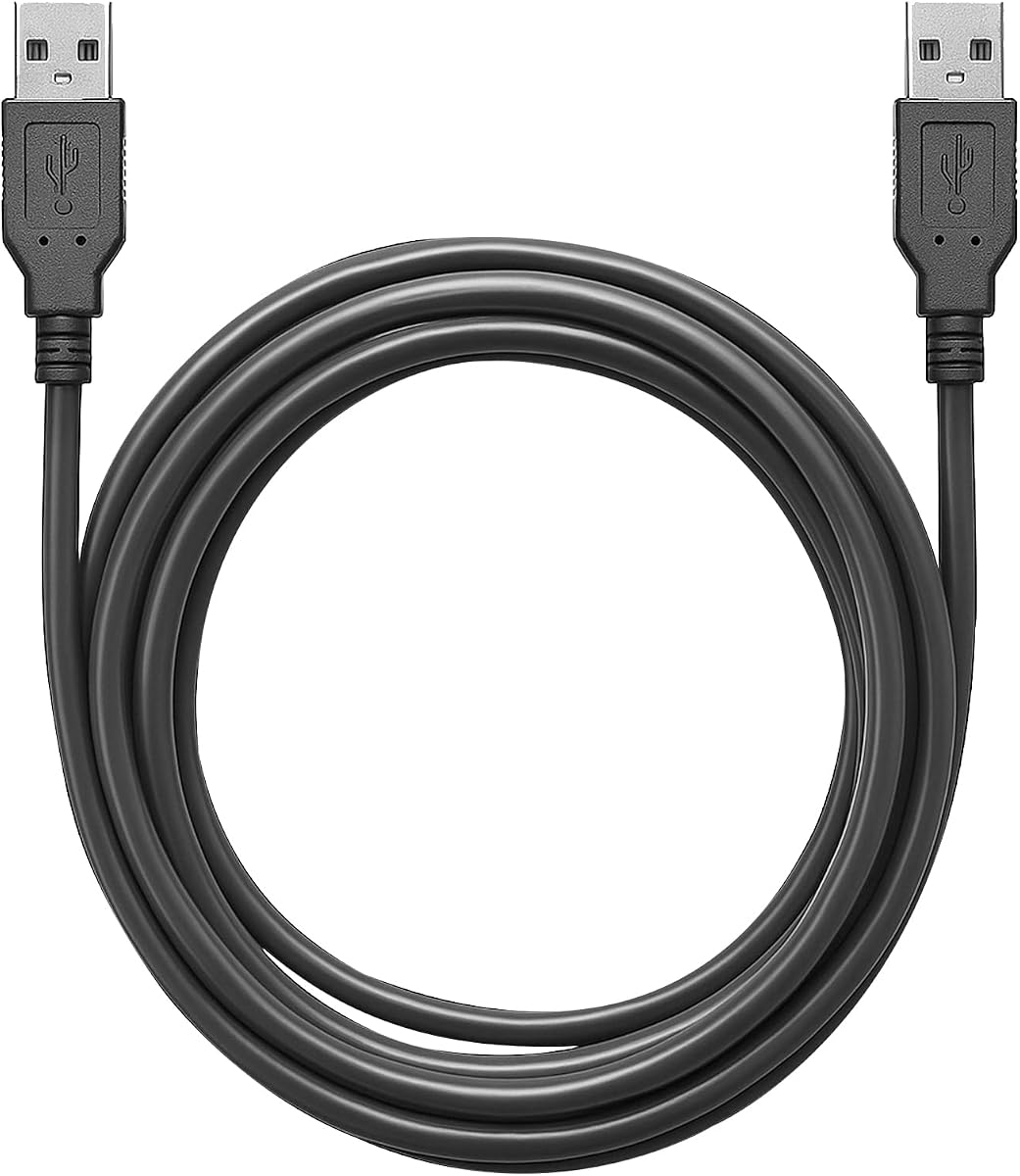USB to USB Cable Superspeed USB 2.0 Type A Male to Male Cable | Black, 7 Feet, 24 / 28AWG Cord, for USB 2.0 Devices Data Transfer, 2 Meters, Classic Cable Style