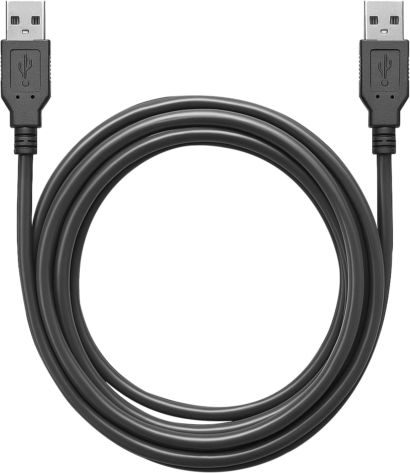 USB to USB Cable - Superspeed USB 2.0 Type A Male to Type A Male 24 / 28AWG Cable 7 Feet - Black