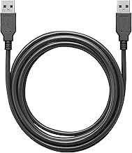 USB to USB Cable - Superspeed USB 2.0 Type A Male to Type A Male 24 / 28AWG Cable 7 Feet - Black