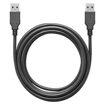 USB to USB Cable Superspeed USB 2.0 Type A Male to Male Cable | Black, 7 Feet, 24 / 28AWG Cord, for USB 2.0 Devices Data Transfer, 2 Meters, Classic Cable Style
