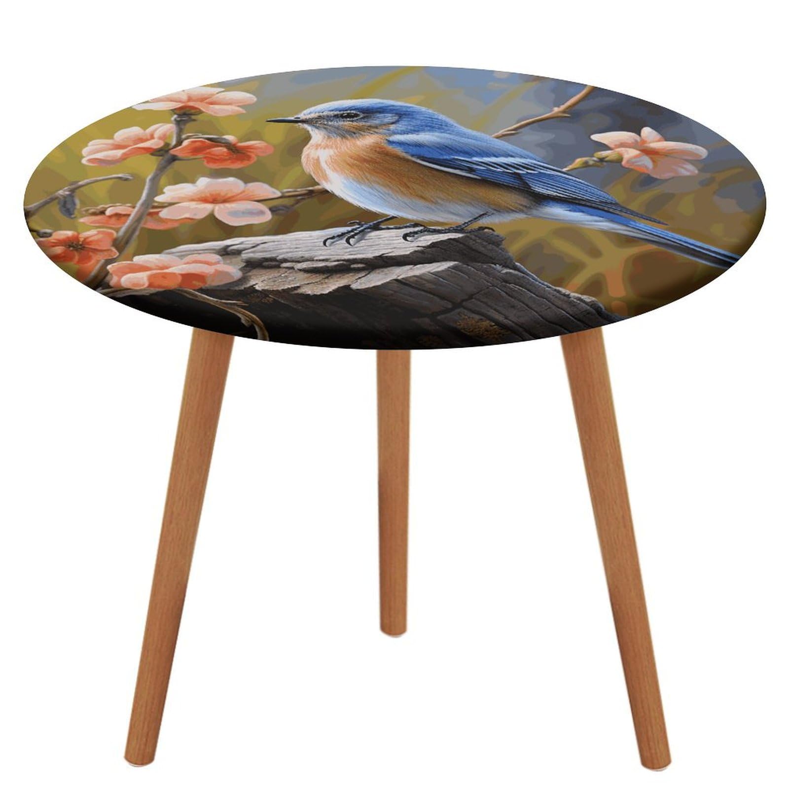 Nappe ronde ajustée Eastern Bluebird imperméable pour table de pique-nique