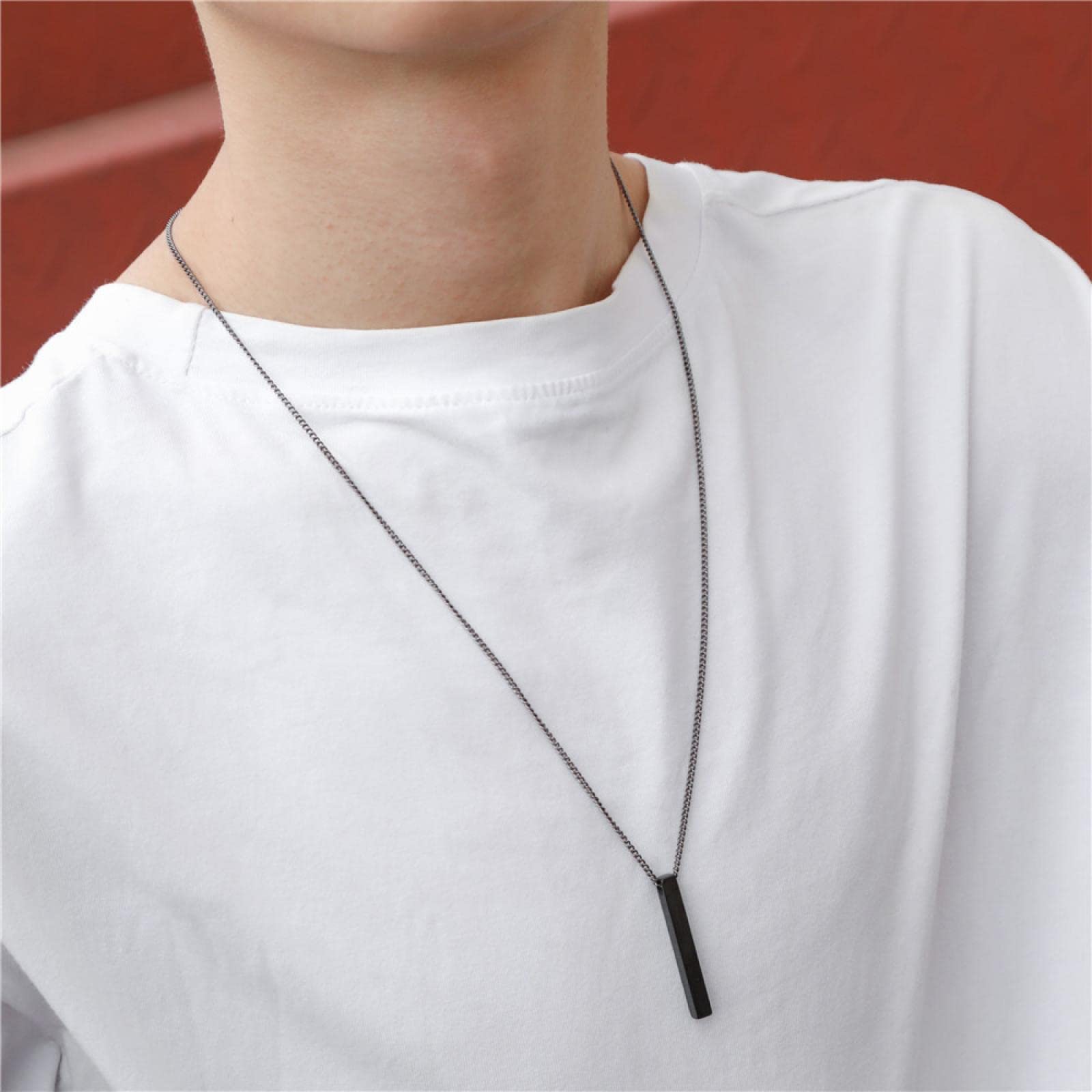 Collana Uomo Ciondolo Donna Catenella Regalo rettangolo Ciondolo Collana Uomo Catena Pendente Gioielli Semplice Gotico Cubano Catena Collana Per Uomo Gioielli Regalo