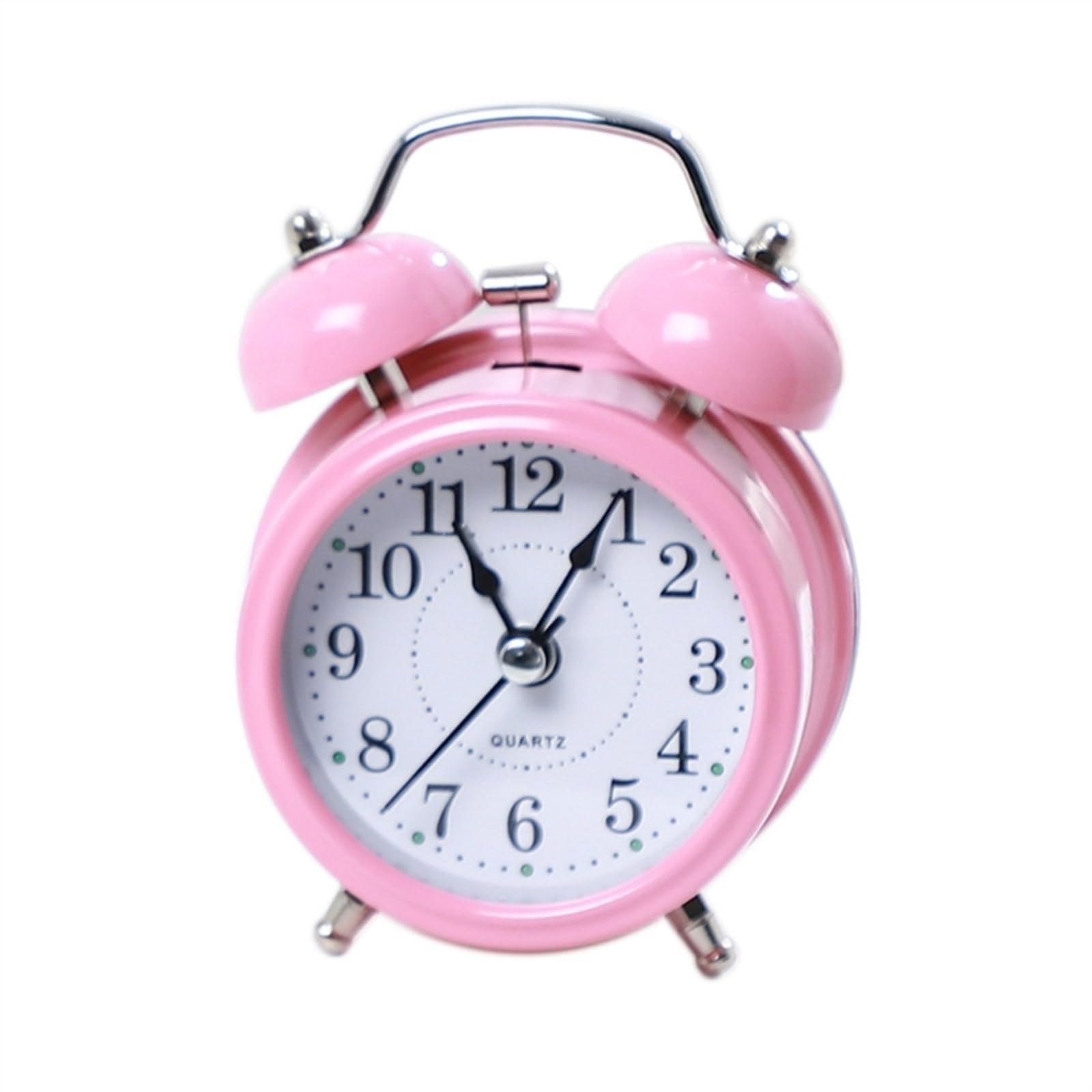 J9V4G6S3B5 Desk Clock Retro Loud Alarm Clock, Double Bell Battery Powred Bedside Desk Ornament for Home Classroom Decoration Present analogue alarm clock(Pink)