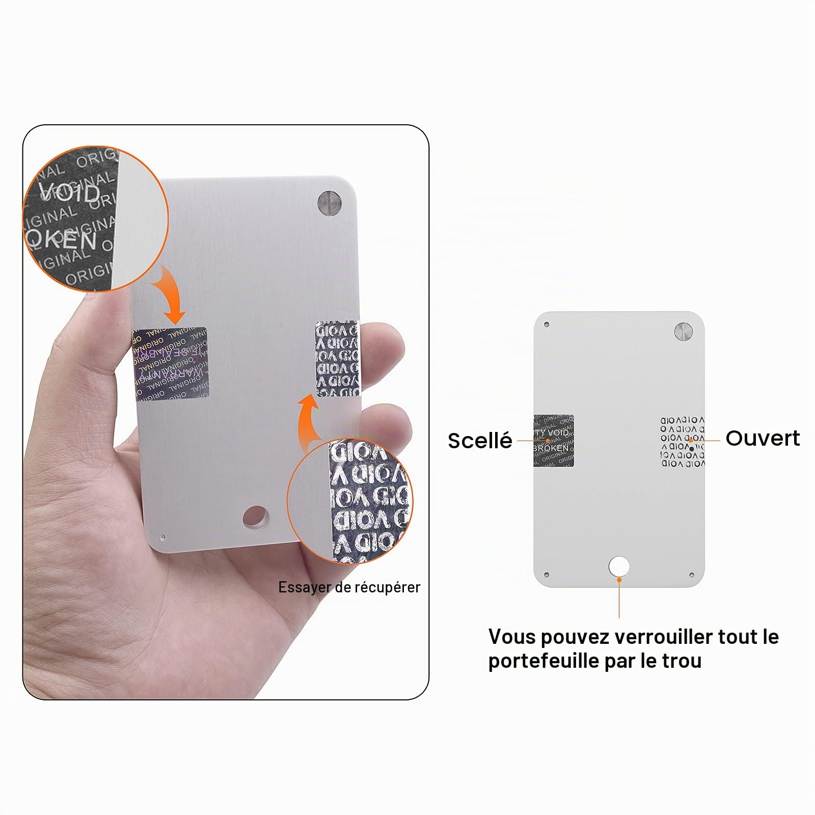 Crypto Steel Bitcoin Wallet, Cold Storage, Cold Hardware Wallet pour Crypto, Prend en Charge jusqu'à 24 Mots