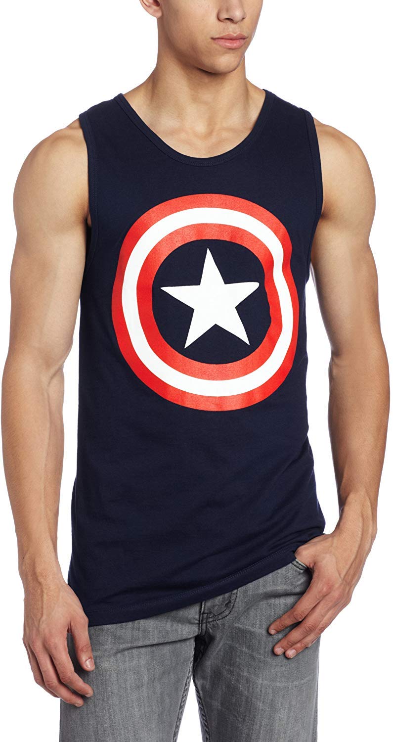 Marvel Men's Captain America Shield, Navy, XXL