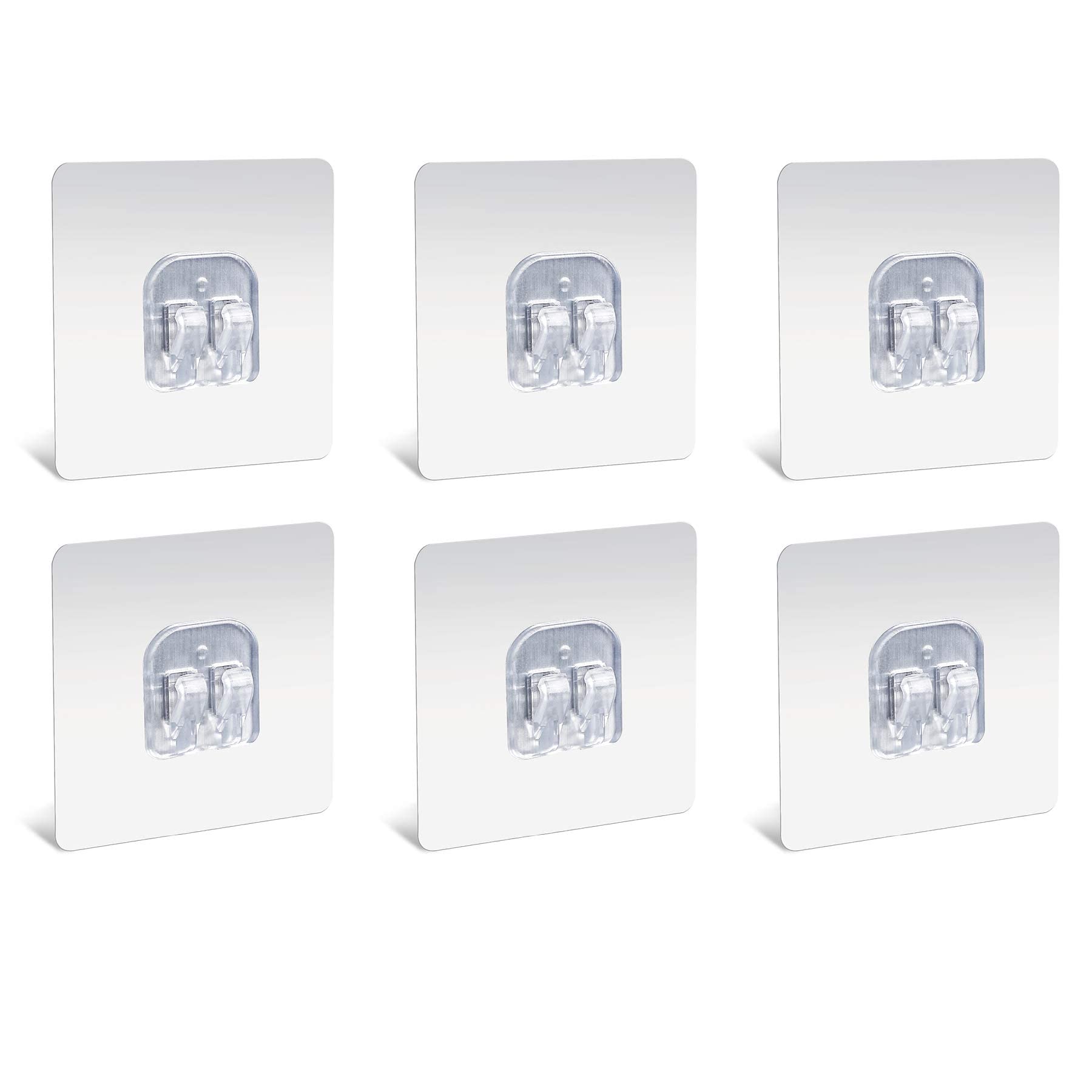 YiePhiot Corner Shower Caddy Organizer Adhesive Sticker Hooks for Shower Caddy Basket Bathroom Shelf Compatible with KINCMAX，SMARTAKE, JOMARTO, Flowmist, Nieifi, Orimade (Silver, 6 Pack)