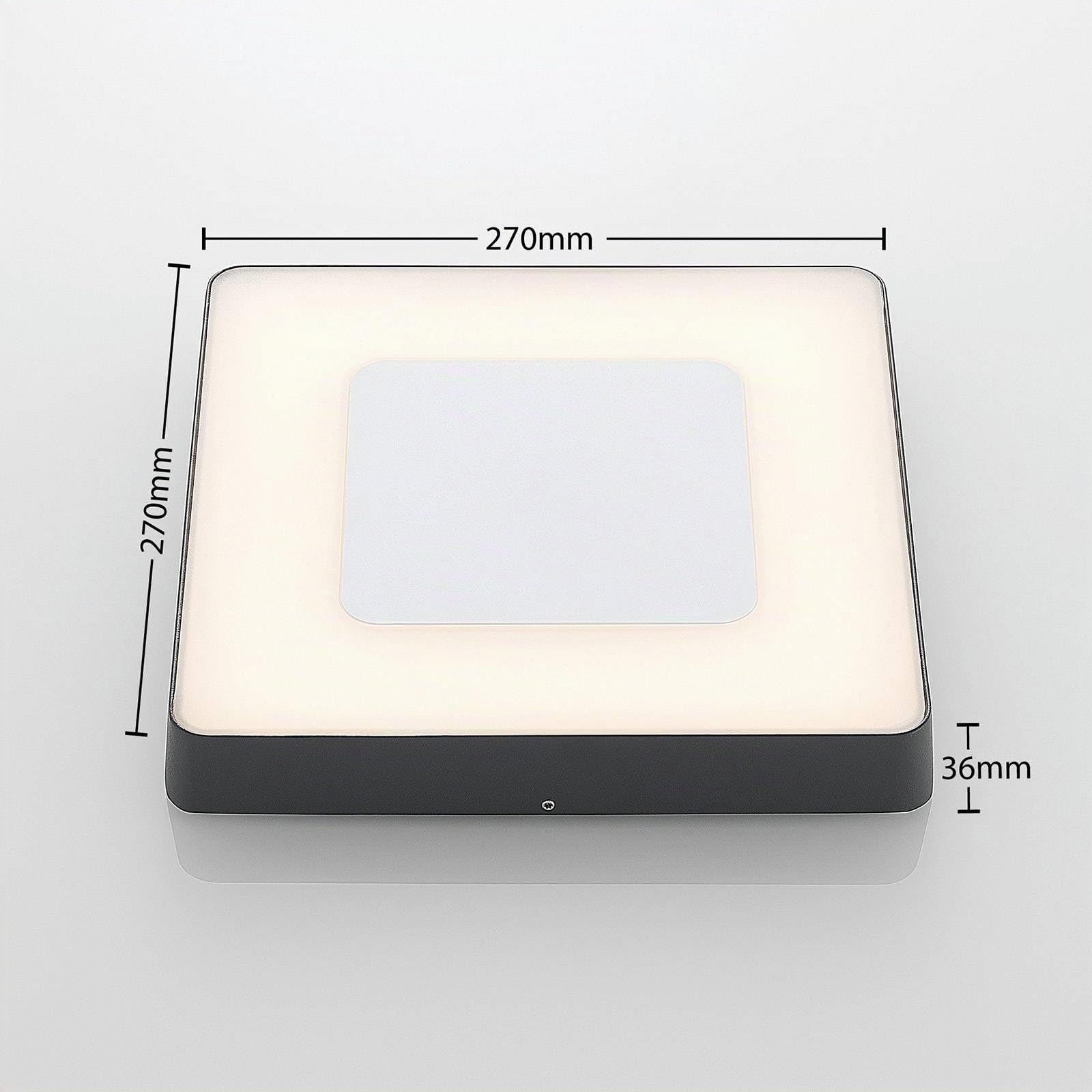 Lucande LED Deckenlampe aussen mit Bewegungsmelder, Deckenleuchte außen spritzwassergeschützt IP54 1x 25W Außenleuchte