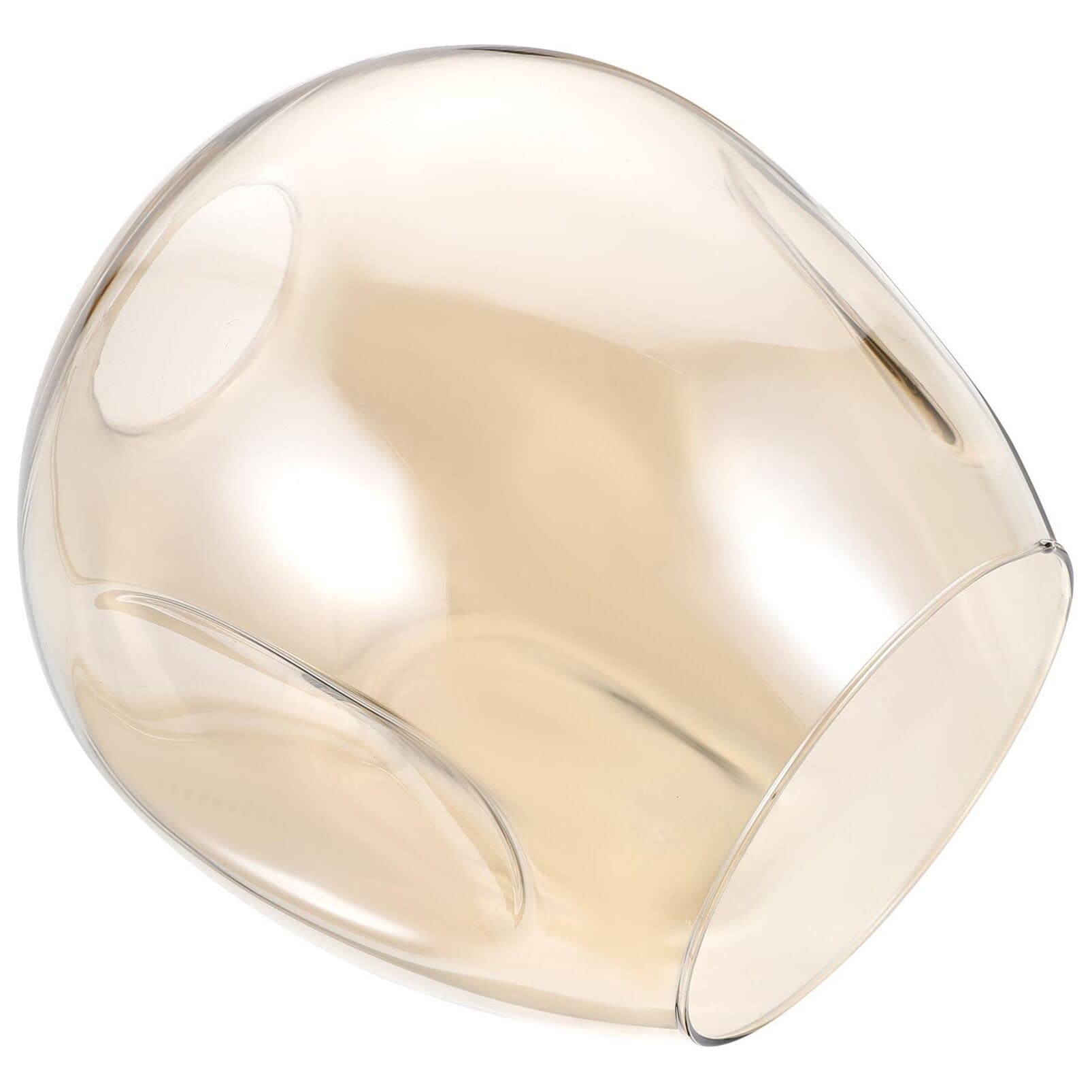 Artibetter Seeded Globe Glass Lamp Shade Replacement Lampshade Cover Amber Open Neck Dome Lampshade Light Bulb Guard Cover for Pendant Light Chandelier Wall Sconce