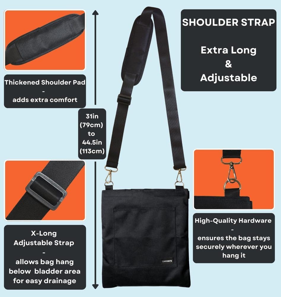 Soporte para Bolsa de catéter, Soporte para Bolsa de Drenaje de orina, con Cubierta para Tubo de Drenaje y Correa Ajustable, Fundas para Bolsa de catéter Foley, para privacidad