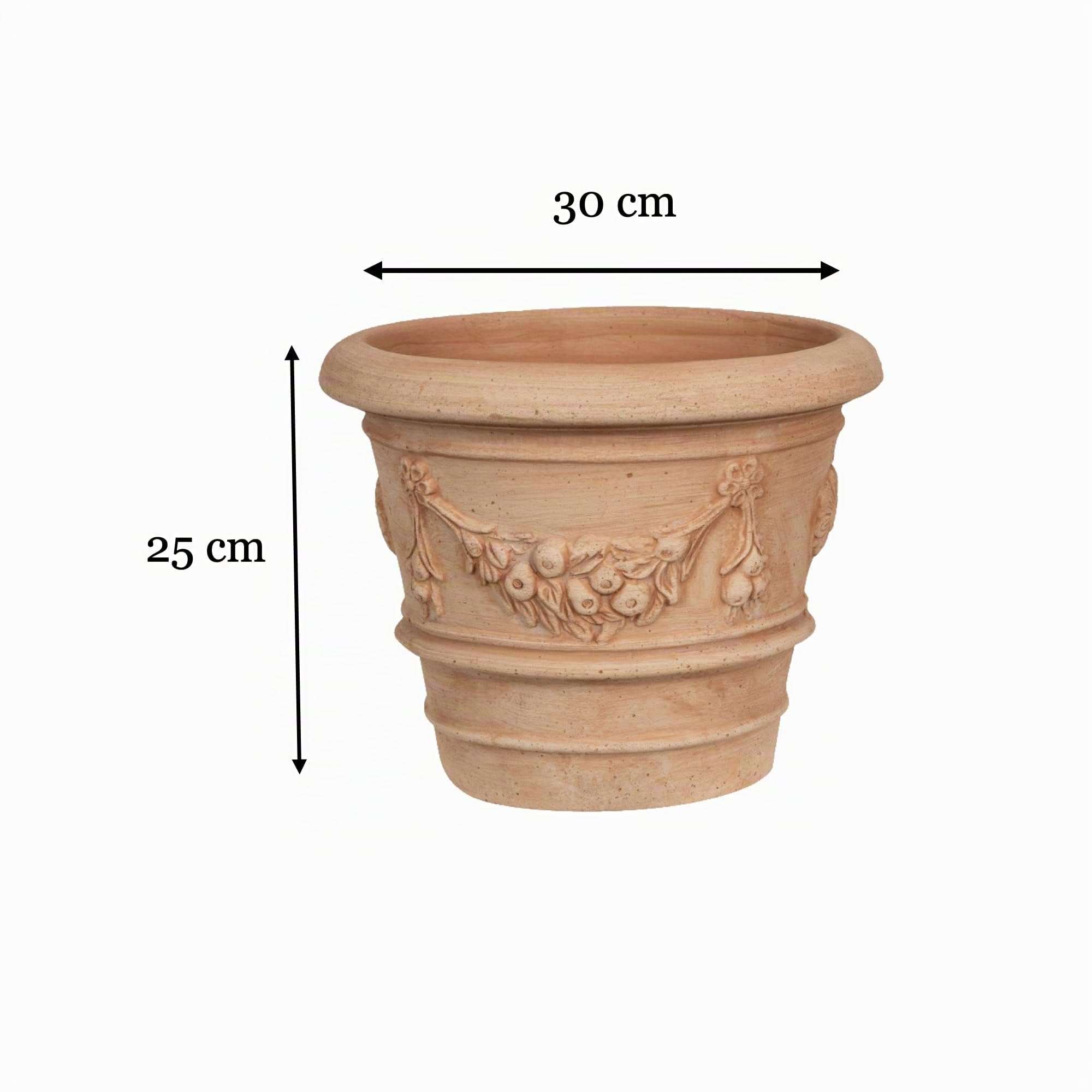 Biscottini Vaso da esterno Gelestro L30xPR30xH25 Made in Italy - Fioriera da esterno - Vasi per piante da interno - Vasi terracotta