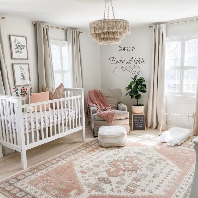 Decorative Chandelier Nursery Handmade Rattan Weave Art Chandelier