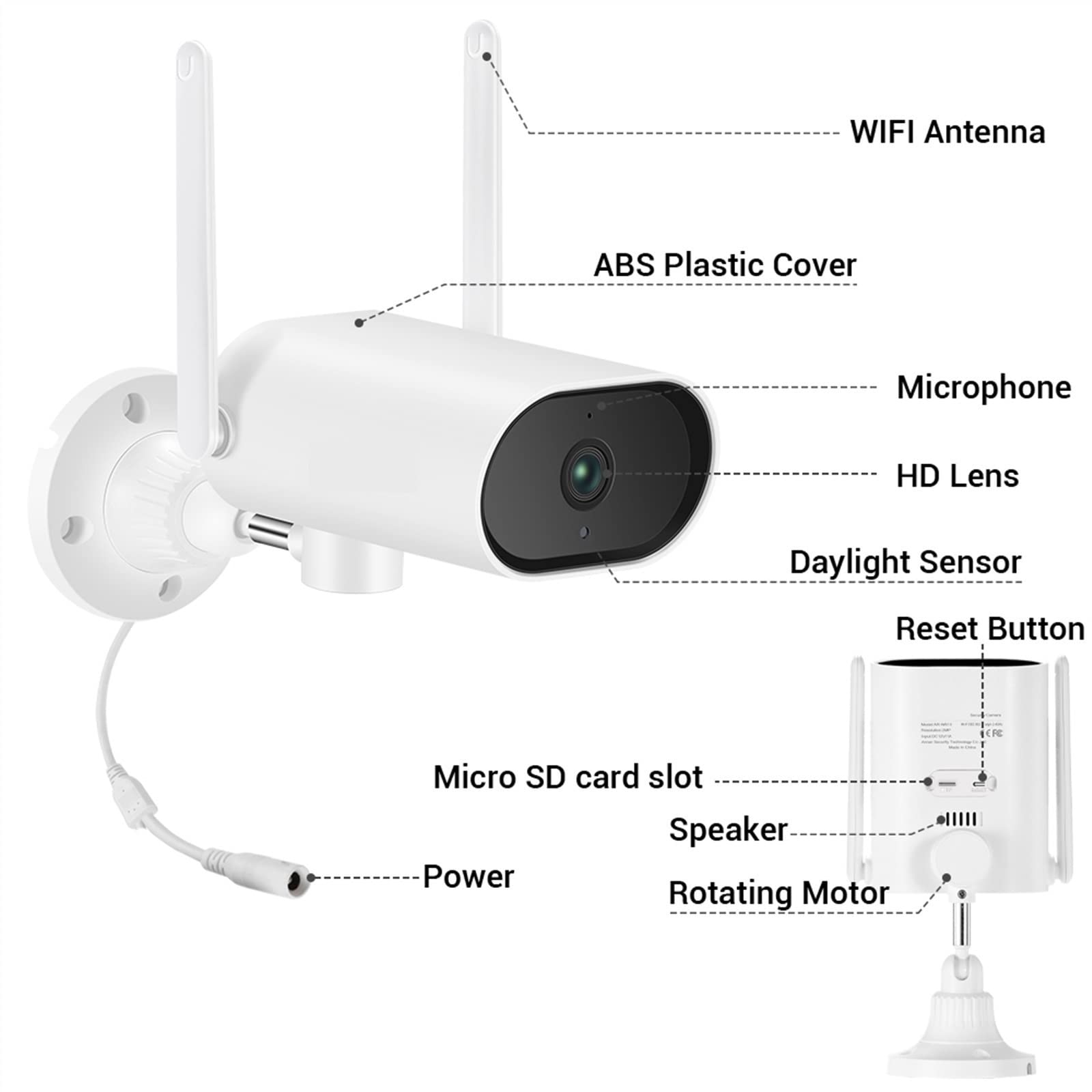 Kamera bezpieczeństwa, 5MP 8-kierunkowy system kamer bezpieczeństwa 8-kanałowy HD obracany w poziomie kamera nagrywanie dźwięku noktowizor System nadzoru zewnętrznego(None)