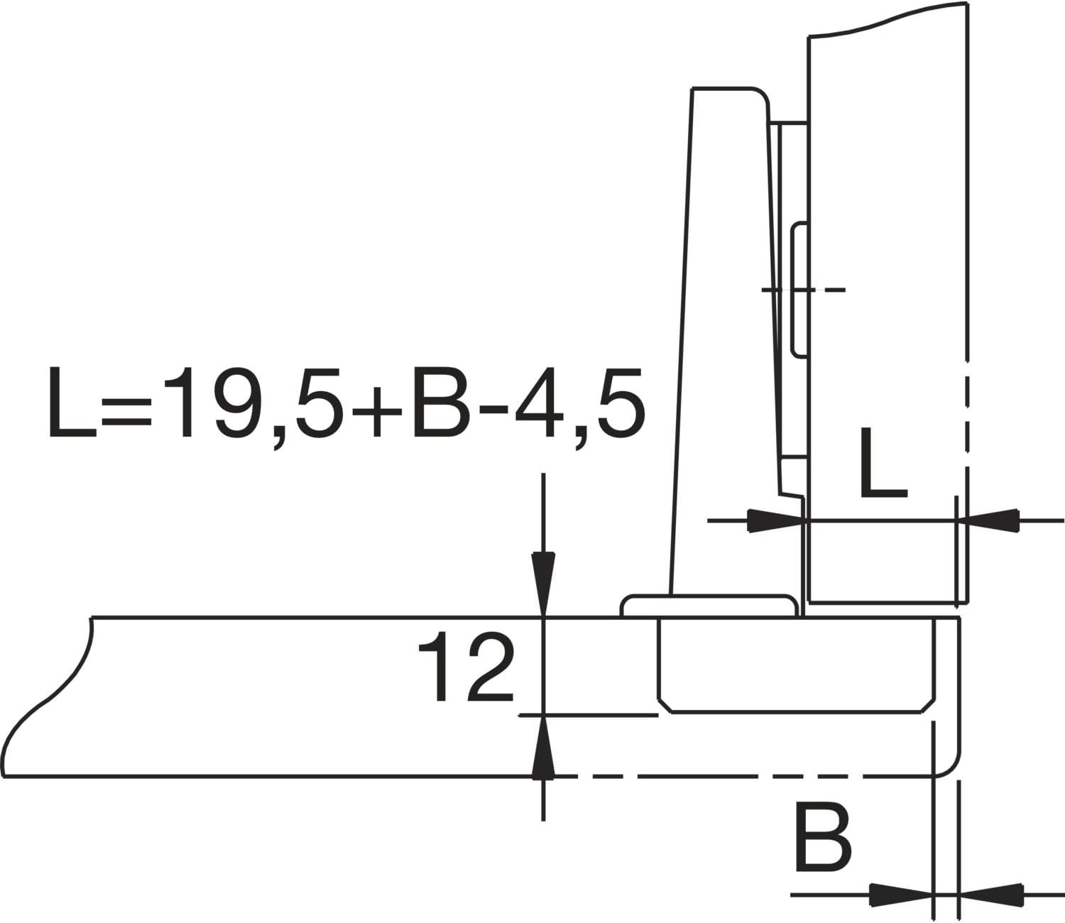 Secotec VAS202 Baseplate Cushioned Soft Close Hinge for Corner Attachment Pack of 10