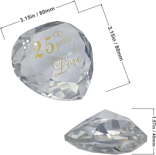 Miniatura 3 de Regalos de cristal de 25 aniversario para marido, esposa, novio o novia, 25 aniversario de boda, día de San Valentín, regalos románticos para ella,