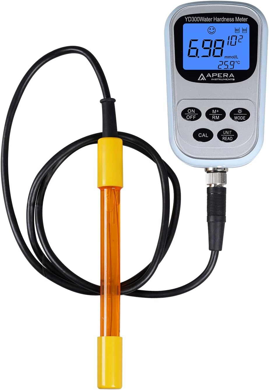 Apera Instruments YD300 Portable Water Hardness (CA2+ and MG2+) Meter Kit, Simple and Quick Electrode Testing Method with The Same Accuracy of EDTA