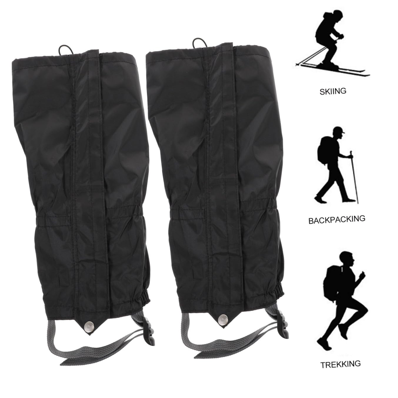 SUPVOX Jambières De Neige Trekking Accessoires Guêtres Randonnée Guêtres pour Hommes Bottes De Randonnée Coupe-Vent Manches De Jambe Résistantes À l'eau Black