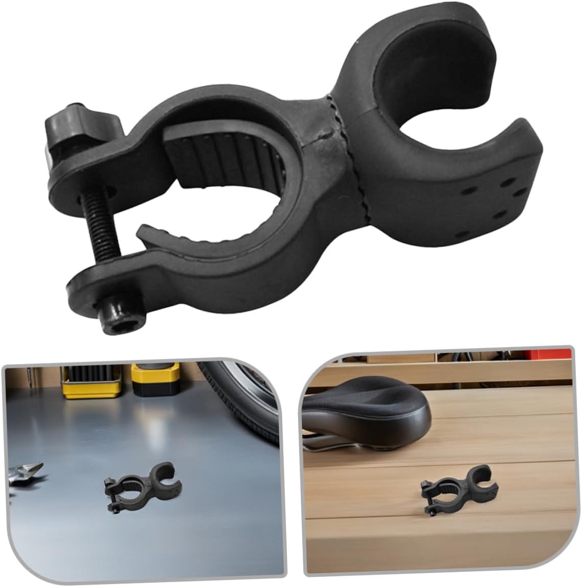 VOSAREA 20pcs Walking Cane Holder Clip and Flashlight Bracket Clamp for Wheelchair, Walker, Mobility Scooter Accessories, Black, Sturdy Crutch Light Attachment for Seniors