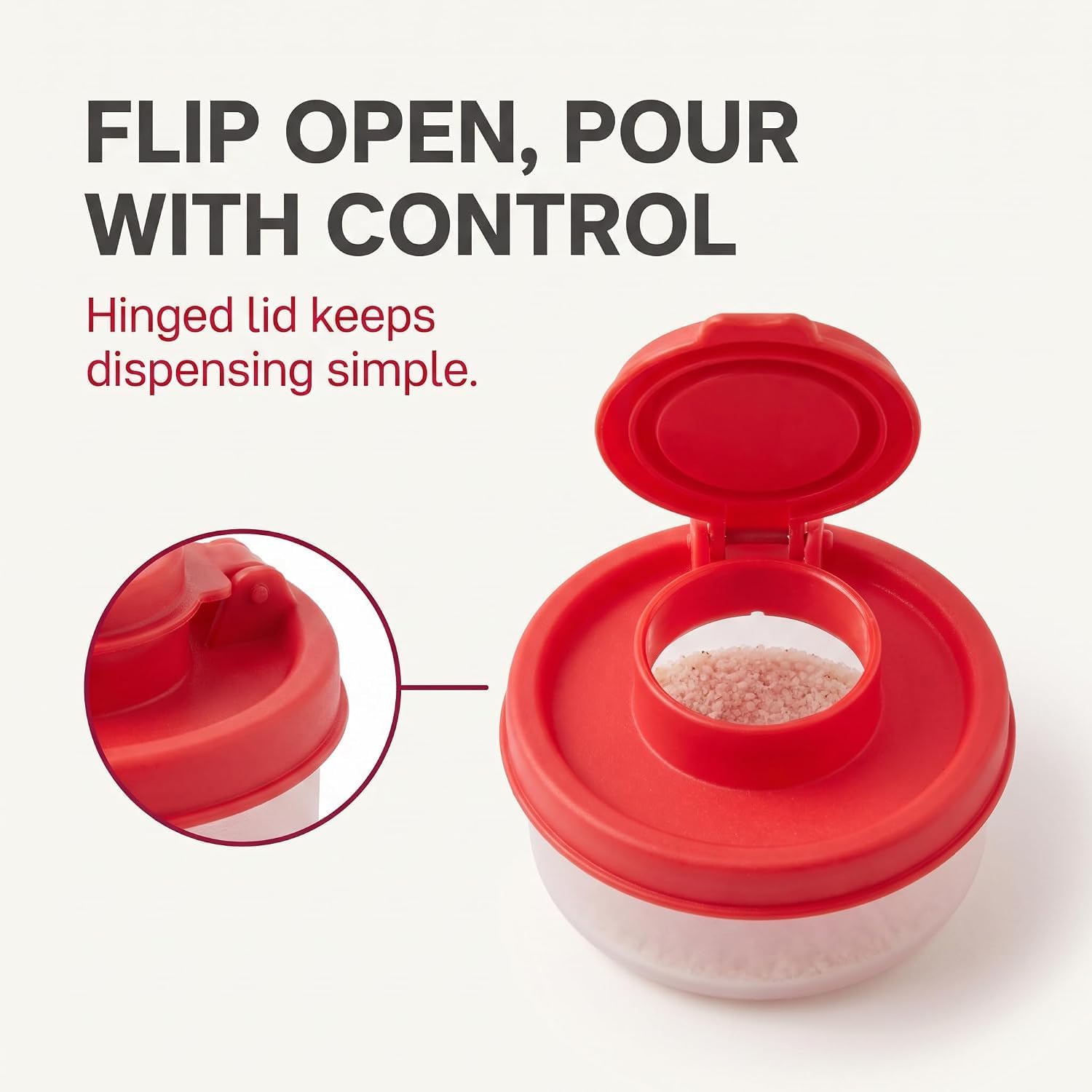 2Pcs Red Small Salt And Pepper Shakers For On The Go - Mini Shaker Set For Salt And Pepper With Lid To Take With You - For Travel, Camping And To-Go 40G, Salt Shakers Kitchen Utensils
