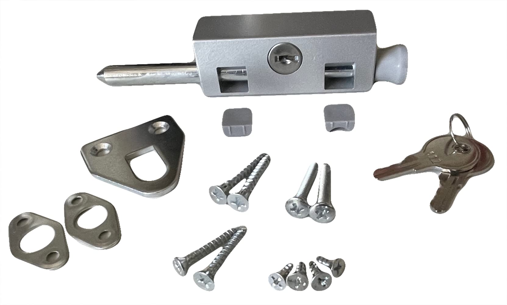 Pro-Lok Patio Door Lock - Keyed Lg Rectangle (Aluminum Finish)