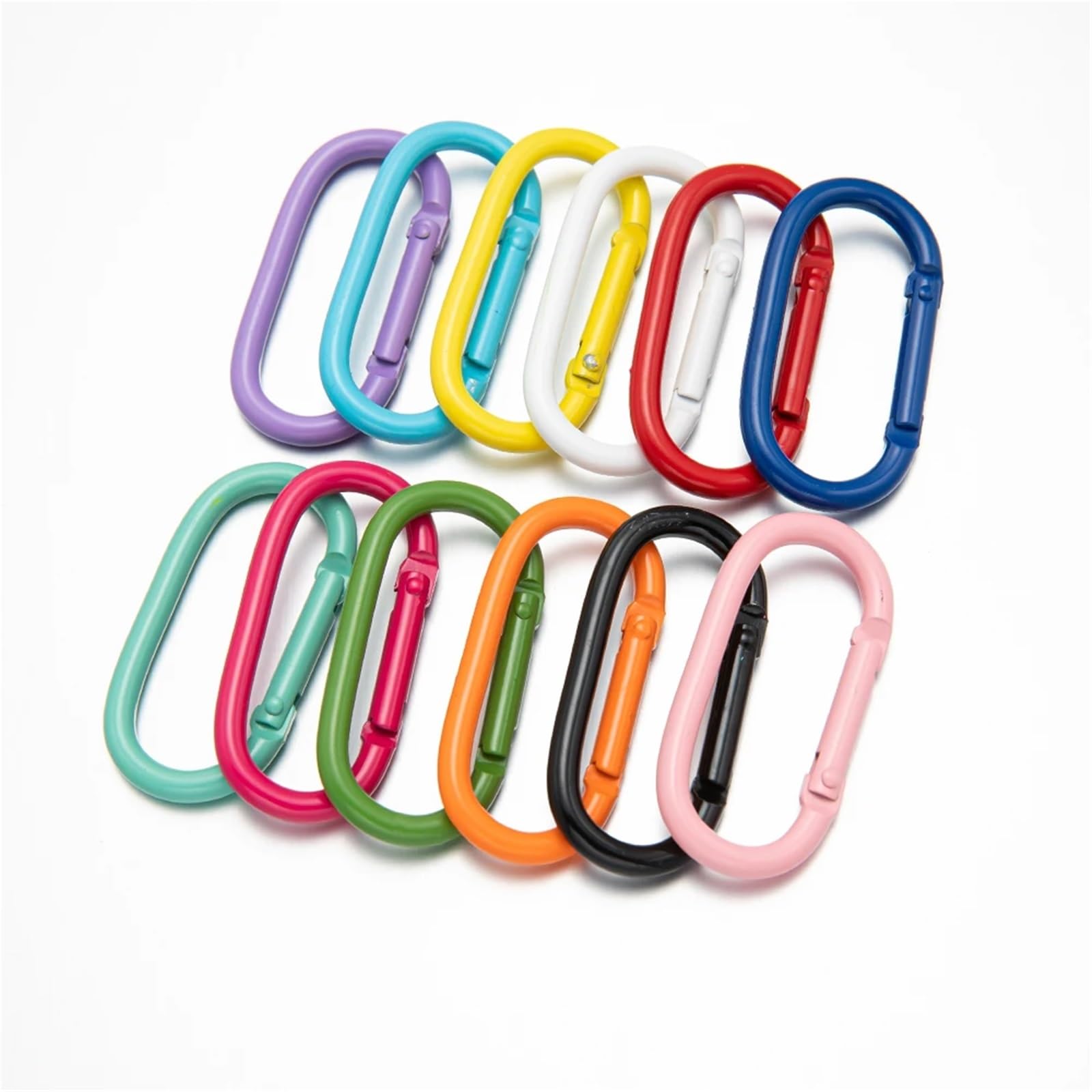 Lot de 35 mousquetons pour porte-clés - Anneaux de connecteur - Pour fabrication de bijoux - Accessoires pour lanière de porte-clés de voiture