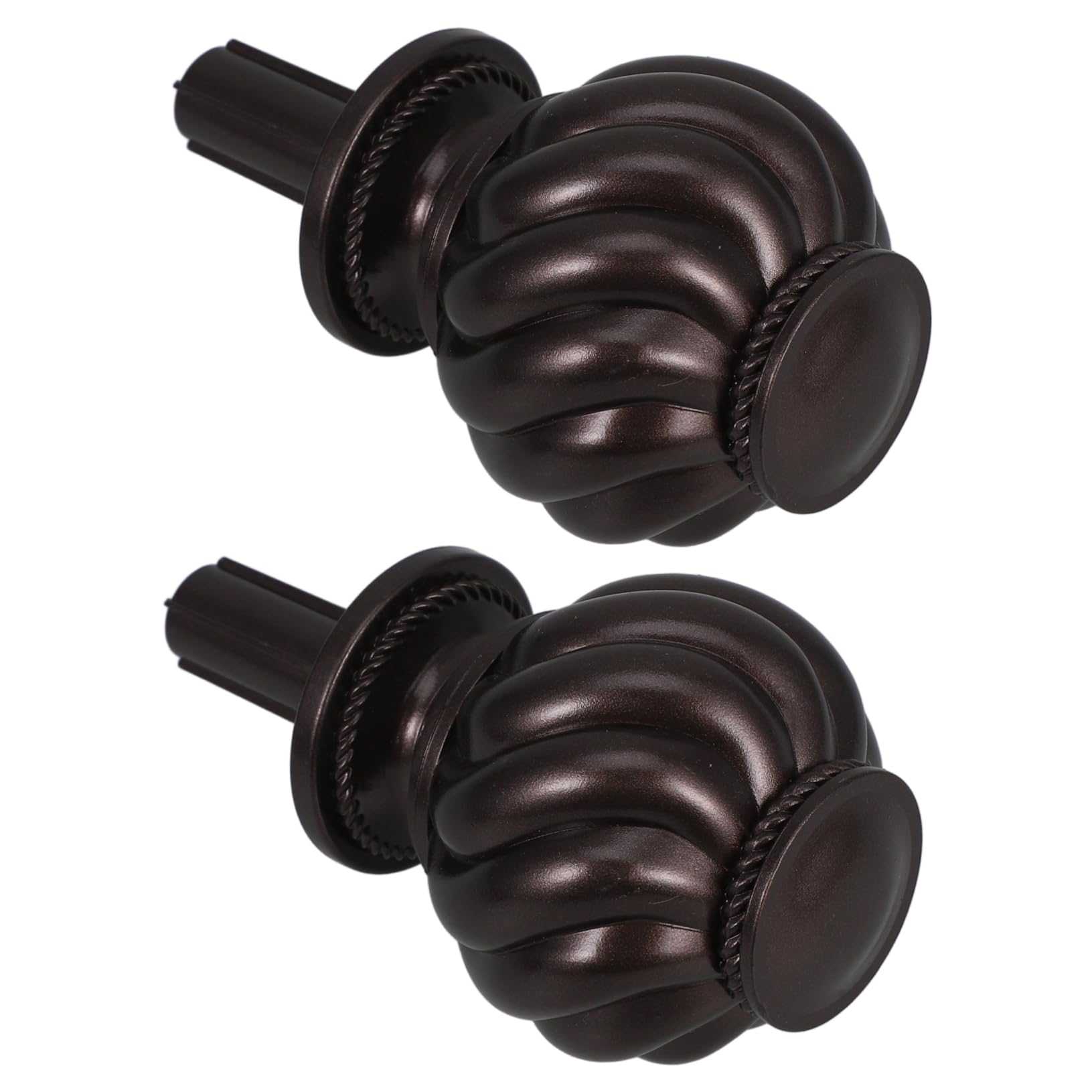 OSOLADY 2pcs Elegant Curtain Pole Finials Decorative Ends for Window Treatment for Living Room Bedroom and Dining Room Decor Modern Design Deep Finish