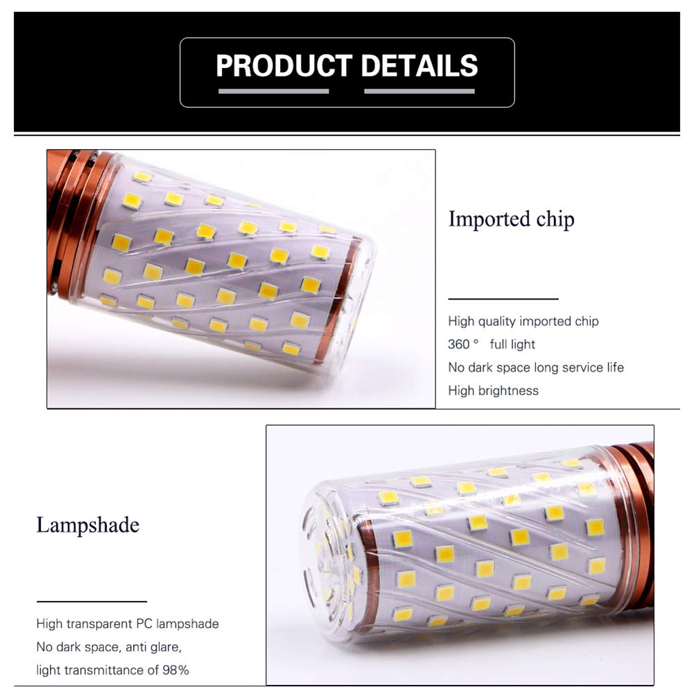 Bombilla LED maíz color frío 16 W, 6000 K, 1600 lúmenes, equivalente a 160 W, superbrillante la familia