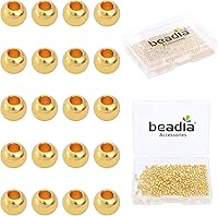 Vista 31 de Cuentas espaciadoras redondas bañadas en oro de 14 quilates, 2 mm, 600 piezas para hacer joyas sin decoloración