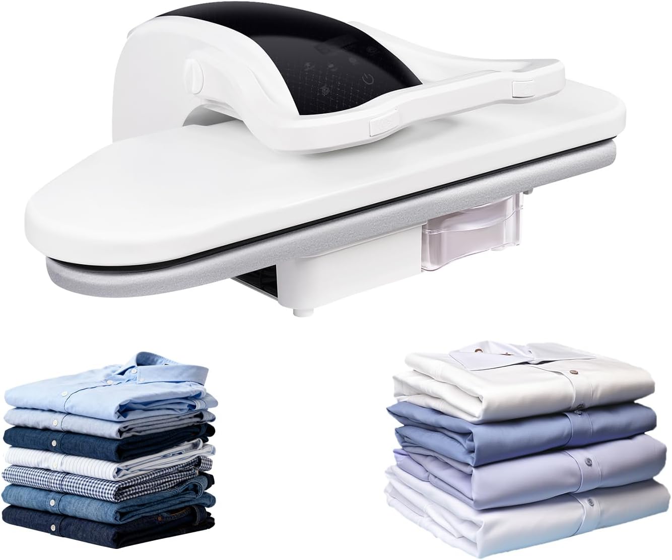 Large Steam Iron Press with LED Touch Screen,1600W Compact Ironing Steam Press with 5 Fabric Settings,Steam Press Iron Machine,Digital Steam Presss for Home Business (White)