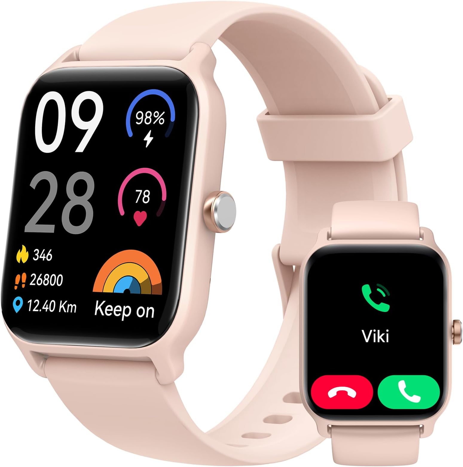Montre Connectée Femmes, Fitness Smartwatch Appels, SpO2-Sommeil, 24H