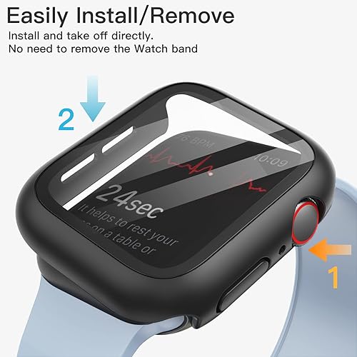 Vista 138 de JETech Funda con protector de pantalla para Apple Watch SE 3/2/1 (2025/2022/2020)/Series 6 5 4 de 1.732 pulgadas, cubierta protectora total
