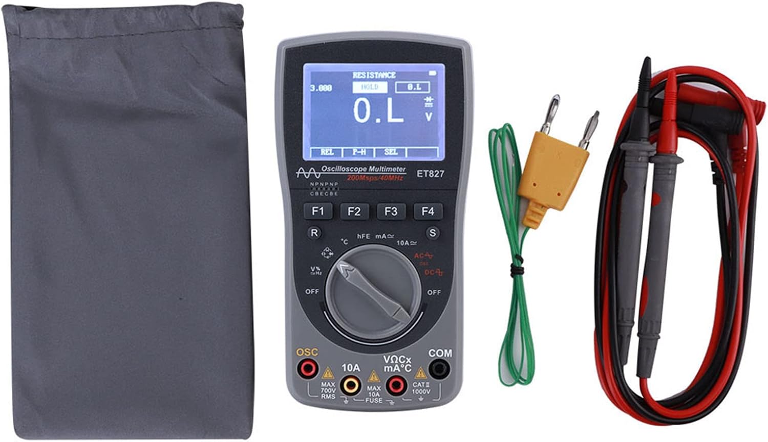 ET827 Digital Multimeter, 2 in 1 High Definition Screen 40Mhz 200Msps