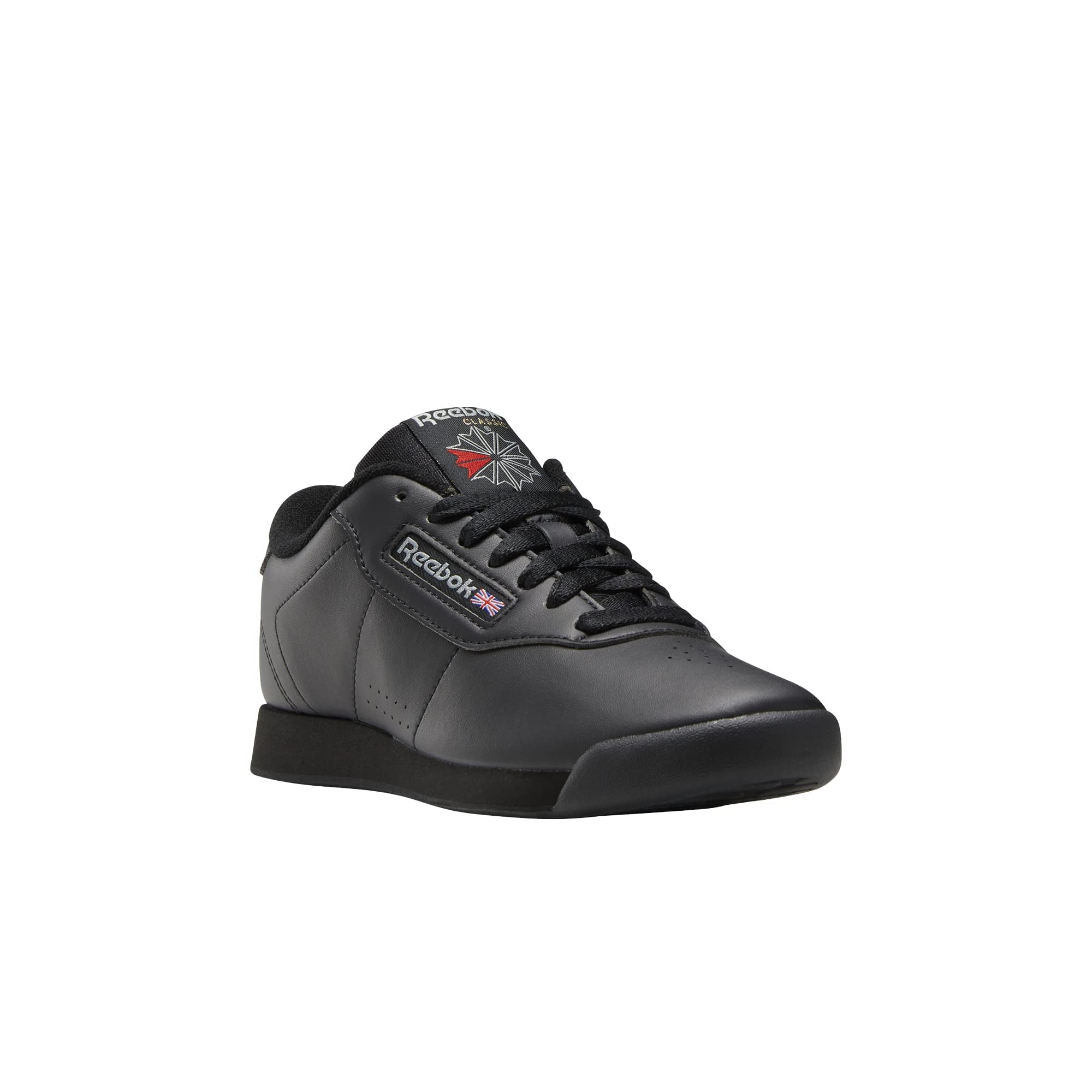 Reebok Princess Sneakers, Comfortable Walking Or Tennis Womens Shoes, Black/Gum, 2.5 UK